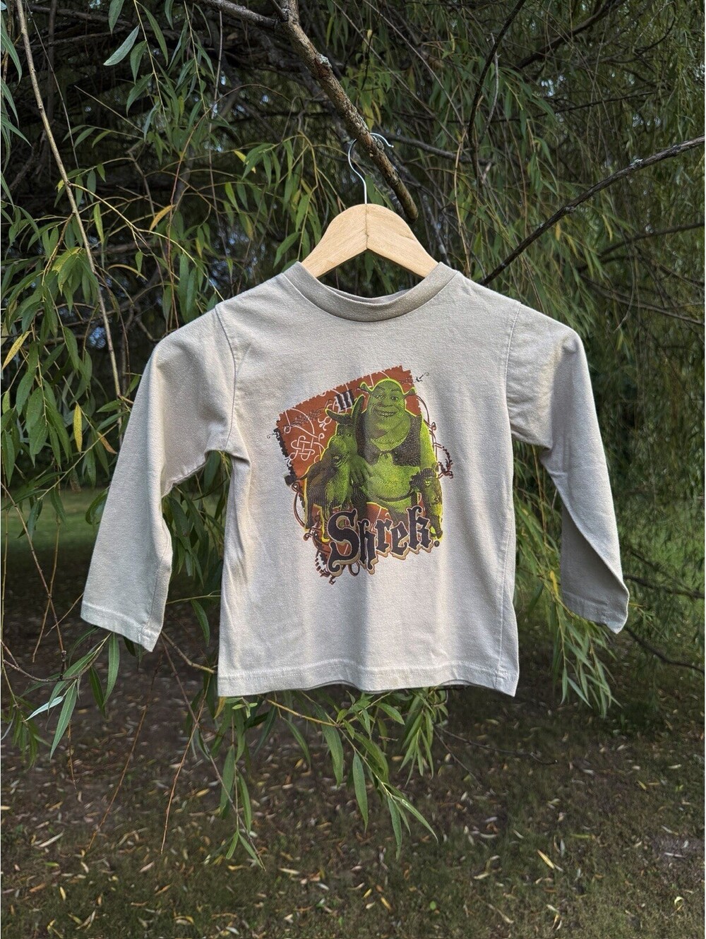 Y2K Vintage Shrek The Third Long Sleeve T-Shirt Toddler Size 4 Brown